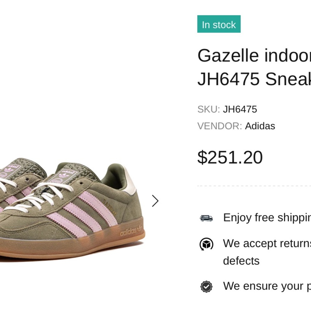 Adidas Women's Gazelle Focus Olive Green Sneakers 6.5 - Picture 2 of 6